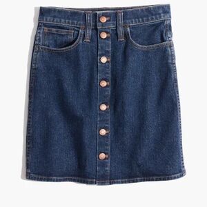 MADEWELL BUTTON FRONT DENIM MINI SKIRT SIZE 25 JEAN SKIRT LIKE NEW